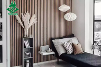 Panneaux acoustiques en bois Akupanel au design moderne pour hôtel, absorption sonore très efficace, diffusion, isolation, taille 300x300, naturel
