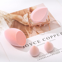 Éponge de maquillage floquée fabriquée à Guangzhou, fournie directement par l'usine, sans latex, lavable, double usage (application humide et sèche), douce pour la peau, rebondissante