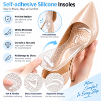 Semelles en gel pour chaussures taille 3/4, coussinets autocollants transparents, doublures antidérapantes pour escarpins, coussinets réutilisables pour soulager l'inconfort des pieds