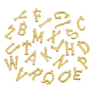 Pendentif en acier inoxydable avec lettres anglaises, 26 pièces, plaqué or, accessoires de bijoux DIY pour collier et bracelet - Product Image 1
