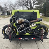 Support de transport de moto en acier robuste avec rampe de chargement, porte-moto et porte-moto tout-terrain à fixer sur attelage, accessoires moto