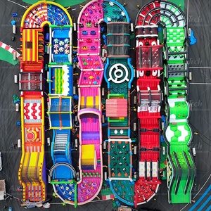 Venta de Fábrica Pista de Obstáculos Inflable <span class=keywords><strong>Ninja</strong></span> Warrior Megaland con Trampolín para Actividades de Team Building - Product Image 2