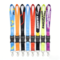 Vente en gros, prix bas, lanière de cou promotionnelle en polyester de haute qualité, personnalisée avec porte-badge et porte-clés avec logo