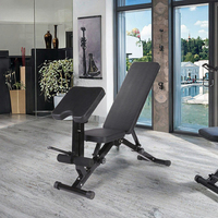 Banc de musculation réglable et pliable NAJA YLD0027 avec support pour haltères et barres, et rack à squats - Équipement de gym multifonctionnel pour la maison