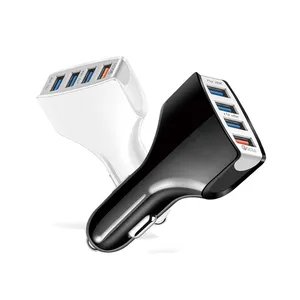 Adaptador usb para carro cc01 40w 2.4a, 4 portas, adaptador usb qc3.0 2.0, carregamento rápido 3.0 para carro, para iphone, ipad, samsung, lg, nexus