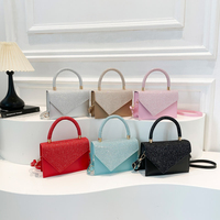 Sac à bandoulière carré élégant pour femme 2025, collection automne-hiver, avec strass brillants, couleur bonbon