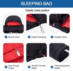 Sac de couchage momie ultraléger en duvet de canard, une personne, étanche, en nylon 20D400T, pour randonnée, <span class=keywords><strong>camping</strong></span>, été - Product Image 5