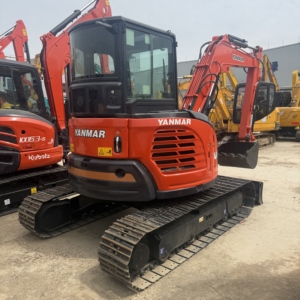 Mini-excavatrice sur chenilles Yanmar Vio55 d'occasion, 5,5 tonnes, d'origine japonaise, à braquage zéro, avec climatisation, à vendre - Product Image 5
