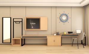 Meubles d'hôtel en bois durables et écologiques modernes Ensemble complet Personnalisation complète de la maison Armoires Lits flottants Lumières LED Chambre à coucher - Product Image 5