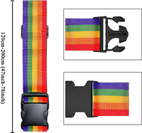 Sangle de bagage arc-en-ciel personnalisée, ceinture de voyage sécurisée avec boucle en plastique réglable pour valise