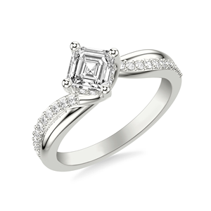 แหวนหมั้นแบบสั่งทำพิเศษ เพชรทรงแอสเชอร์ เพชรเลี้ยงในห้องปฏิบัติการ 1-5 กะรัต ทองคำขาวแท้ 10K เครื่องประดับ VVS1 D-F ไซส์ 1-10 สำหรับผู้หญิง - Product Image 2