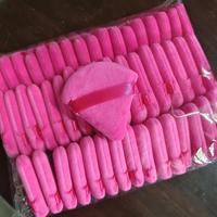 Éponge à maquillage triangulaire en gros, mini houppette pour le visage, éponge douce en coton pour poudre, houppette de maquillage lavable en velours