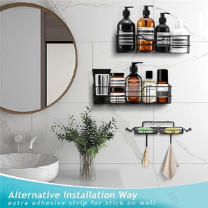 Étagère de rangement murale en acier inoxydable, double niveau, non pliable, étanche, pour salle de bain, organiseur de serviettes - Product Image 3