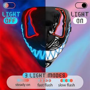 Máscara LED Venom Purge <span class=keywords><strong>de</strong></span> <span class=keywords><strong>Halloween</strong></span>, Recargable y Ecológica, Disfraz para Adultos con Función <span class=keywords><strong>de</strong></span> Iluminación para Fiestas <span class=keywords><strong>de</strong></span> <span class=keywords><strong>Disfraces</strong></span> - Product Image 5