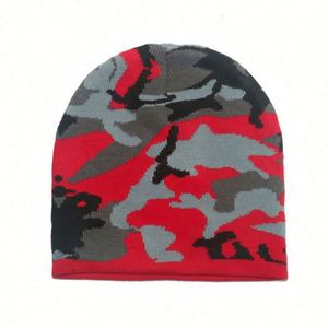 Gorro de Punto Acrílico Personalizado con Estampado Jacquard a Cuadros y Camuflaje, para Ciclismo al Aire Libre, Unisex, Talla Única - Product Image 4