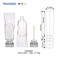 Tubes de brillant à lèvres et baumes à lèvres écologiques et mignons, tubes applicateurs personnalisables avec logo, tubes vides de 5,8 ml pour brillant à lèvres liquide et blush, en forme de glaçon