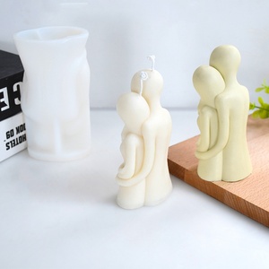 Cetakan silikon pelukan pasangan plester Resin lilin DIY kerajinan 3D orang cetakan patung untuk dekorasi rumah hadiah pernikahan kenang-kenangan romantis - Product Image 3
