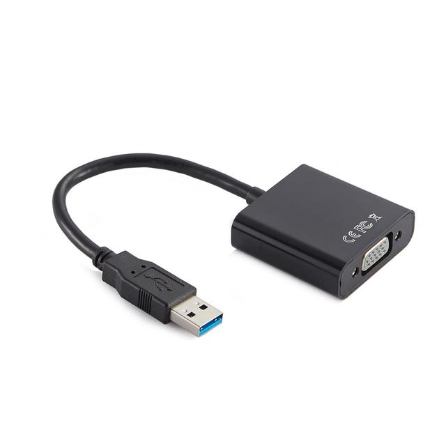 JustLink USB 3.0 to VGA Adapter 1080P USB Male to VGA Female Cable Plug and Play for TV Projector Laptop