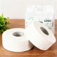 Rouleau de papier toilette jetable géant le plus vendu, blanc, personnalisable avec logo, emballage deux rouleaux, en pâte de bois vierge pour salle de bain