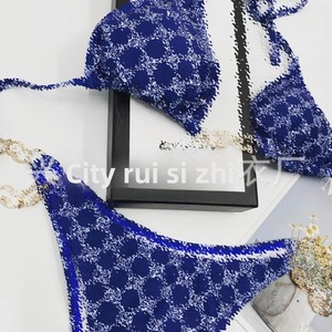 Nouvelle collection : Ensemble tendance de marque européenne/américaine, style sœur, en mousseline unie, sexy, avec chaîne et triangle, pour le marché international. - Product Image 2