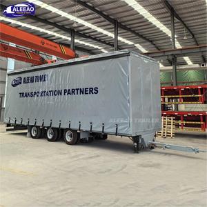 ALEEAO personnalisé 3 essieux 40ft 45ft côté rideau semi-<span class=keywords><strong>remorque</strong></span> PVC imperméable bâche rideau Sider coulissant camion remorques - Product Image 4