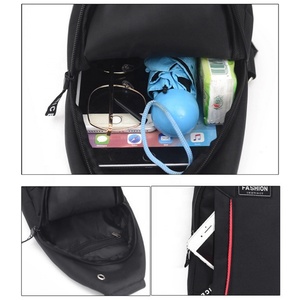 Custom Men's Sport <b>Shoulder</b> <b>Sling</b> Crossbody Chest Pack Bag with Zipper Closure Waterproof Earphone Hole for Daily Use - Product Image 3