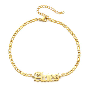 Joyería de moda de acero inoxidable para <span class=keywords><strong>mujer</strong></span>, tobillera con signo del horóscopo, tobillera del zodiaco chapada en oro ajustable al por mayor de alta calidad - Product Image 6