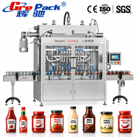 Machine de remplissage automatique à piston pour miel, confiture et sauces piquantes, pour produits à haute viscosité en bocaux et bouteilles en verre