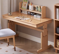E2161 Table et bureau d'apprentissage et d'étude multifonctionnels en bois de hêtre pour enfants et enfants et étudiants