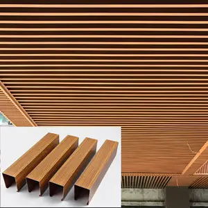 6063-T5 Metal Wooden Grain Aluminum Cell Ceilings Products