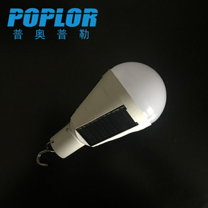 หลอดไฟ LED พลังงานแสงอาทิตย์ Poplor 7 12W ไฟฉุกเฉินสำหรับภายนอกอาคาร ชาร์จผ่าน USB โคมไฟสำหรับตั้งแคมป์ - Product Image 4
