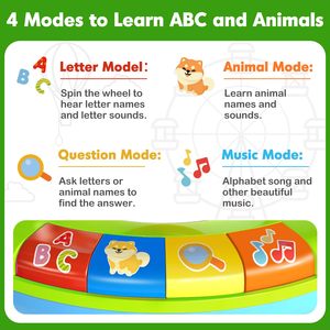 EPT Montessori-Grande Roue Interactive pour Bébé, Jouet Éducatif Alphabet <span class=keywords><strong>Zoo</strong></span>, pour l'Apprentissage des Enfants - Product Image 3
