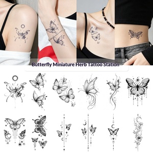Adesivo per tatuaggio temporaneo a forma di farfalla, piccolo, in carta vegetale, resistente all'acqua, a lunga durata, per clavicola, braccio, fianco, vita, gamba, <span class=keywords><strong>uomo</strong></span> <span class=keywords><strong>e</strong></span> <span class=keywords><strong>donna</strong></span> - Product Image 1