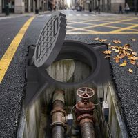 Boîte de compteur d'eau en fibre de verre, chambre de compteur d'eau en PRV avec couvercle pour projet d'alimentation en eau municipale