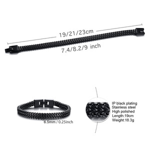 Pulsera de acero inoxidable para hombre, pulsera de cadena gruesa de acero inoxidable, accesorio elegante y moderno para hombre - Product Image 5