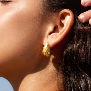 <b>Stud</b> Earrings Water Drop Shape <b>Titanium</b> Steel Beachwear Jewelry Geometric Design - Product Image 2