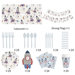 DAMAI Custom Party <b>Decorations</b> Disposable Paper Plates 9inch Ship Paper Plates <b>for</b> Kids Outer Space <b>Birthday</b> Party Supplies - Product Image 4