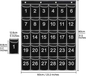 Organizador Colgante Plegable de 30 Bolsillos para Aula, con Espacio para Teléfonos Celulares y Calculadoras, para Archivos Escolares - Product Image 2