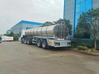 Semi-remorque à réservoir en acier inoxydable 3 essieux 45000L 50000L pour le transport de liquides alimentaires, lait, bière, eau potable