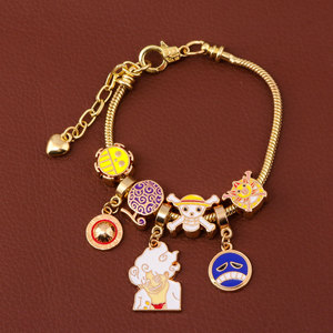 Gelang Logam DIY Anime Dewa Matahari Kelima Nika Luffy, Gelang Berliontin, Gelang Rantai Manik-Manik yang Dapat Disesuaikan - Product Image 5
