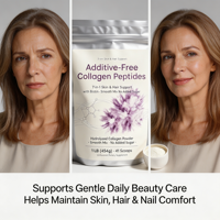 Collagène Marin Sans Additifs en Gommes Peptidiques avec Biotine et Vitamine C, Inodore, Favorise la Santé des Cheveux, de la Peau et des Articulations, Antioxydant, pour les Ongles
