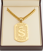 Nouveau design Z H – Pendentif unisexe en laiton plaqué or 24 carats, motif géométrique hip-hop, chaîne cubaine, constellation, couronne, dollar