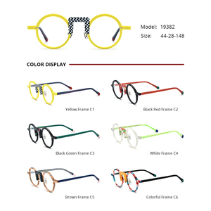 Montatura <span class=keywords><strong>Occhiali</strong></span> Borregls Multicolor in Acetato Donna 2025 Retrò Rotondi <span class=keywords><strong>da</strong></span> <span class=keywords><strong>Vista</strong></span> Uomo Vintage 19382 - Product Image 3