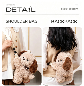 Bobova Linda Mochila <span class=keywords><strong>de</strong></span> Peluche con Figura <span class=keywords><strong>de</strong></span> Cachorro, Bolso Bandolera, Cartera, Juguete <span class=keywords><strong>de</strong></span> Peluche, Cumpleaños, Bordado, Tela Súper Suave, Poliéster, Algodón PP - Product Image 5