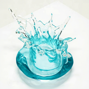 Escultura de Resina Transparente Moderna de Alta Gama, Diseño de Onda, Adorno Creativo Multifuncional Hecho a Mano, Muestra para el Hogar - Product Image 2