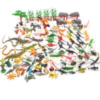 Patung hewan plastik laut lihat untuk anak-anak massal set mainan reptil bahan aman kadal Gecko katak ular buaya