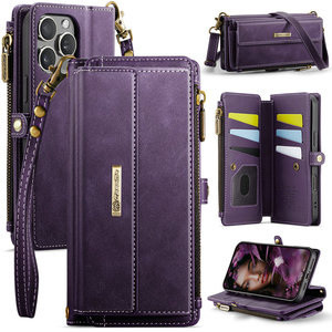 CaseMe Hot Purple custodia per <span class=keywords><strong>iPhone</strong></span> 15 Plus 14 13 12 <span class=keywords><strong>11</strong></span> 16 <span class=keywords><strong>Pro</strong></span> Max 3 in 1 custodia in pelle All in One portafoglio per <span class=keywords><strong>iPhone</strong></span> 15 Plus