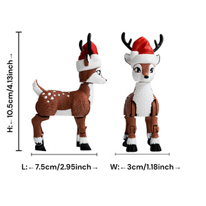 Vashine 3D Imprimé Elk de Noël Cadeaux Jouets Artisanat Wapiti Noël Toi Coloré PLA Friendly Enfants Cadeau 3D Action Figure Jouet - Product Image 6
