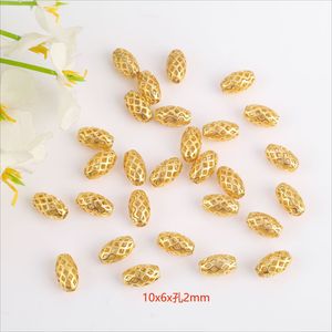 Perles creuses plaquées or 6mm 8mm 10mm, perles d'espacement en cuivre pour la fabrication de bijoux DIY, bracelets, colliers et accessoires - Product Image 3