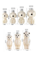 Groothandel Wegwerp 250ml 350ml 500ml PET Kartonnen Fles Boba Thee Verpakking Schattige Hondvormige PET Plastic Fles Met Schroefdop
